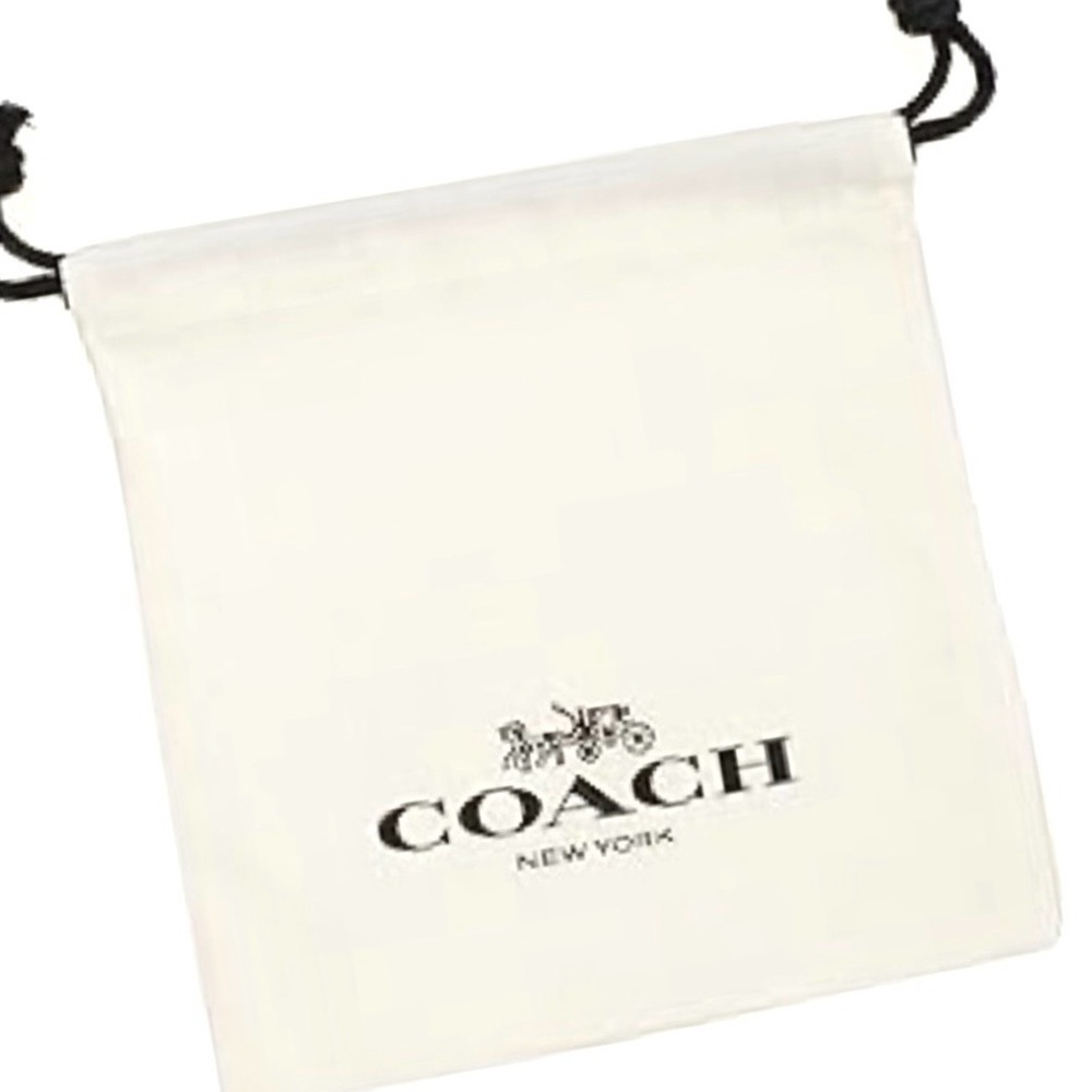Coach Silver Crystal Heart Charm Hinged Bangle Bracelet NWT $125 MSRP & Dust Bag - Picture 6 of 11